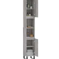 vidaXL - Kolomkast met 2 deuren - Grijs sonoma eiken - Hout - 30x30x190 cm