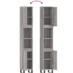 vidaXL - Kolomkast met 2 deuren - Grijs sonoma eiken - Hout - 30x30x190 cm