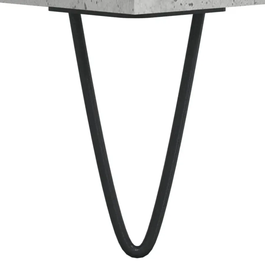 Hoge Kasten-vidaXL - Kolomkast met 2 deuren - Betongrijs - Hout en ijzer - 30x30x190 cm