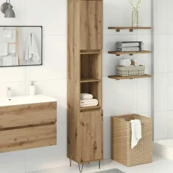 vidaXL - Kolomkast met 2 deuren 2 vakken - Artisan eiken - Hout - 30x30x190 cm