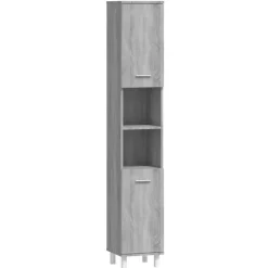 Hoge Kasten-vidaXL - Kolomkast met 2 deuren - Grijs sonoma eiken - Hout - 30x30x179 cm