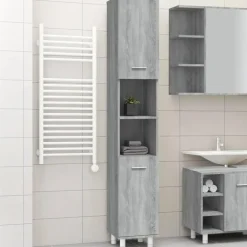 Hoge Kasten-vidaXL - Kolomkast met 2 deuren - Grijs sonoma eiken - Hout - 30x30x179 cm