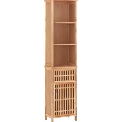 vidaXL - Kolomkast met 1 lade 3 vakken - Massief walnotenhout - 42x29x182 cm