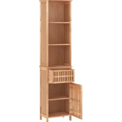 vidaXL - Kolomkast met 1 lade 3 vakken - Massief walnotenhout - 42x29x182 cm