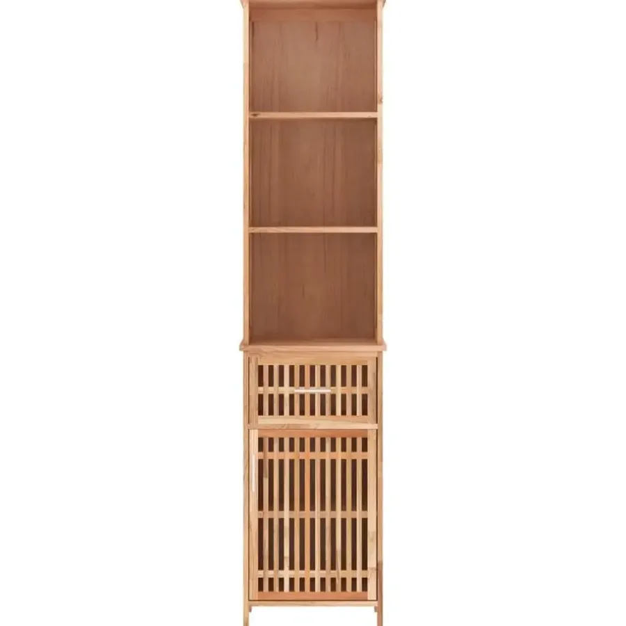 vidaXL - Kolomkast met 1 lade 3 vakken - Massief walnotenhout - 42x29x182 cm