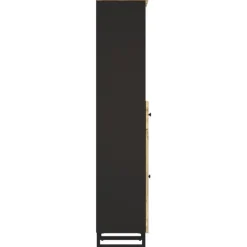 vidaXL - Kolomkast met 1 lade 1 deur 2 vakken - Lichtbruin - Hout - 38x33x160 cm
