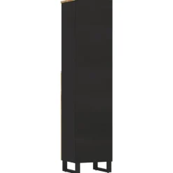 vidaXL - Kolomkast met 1 lade 1 deur 2 vakken - Lichtbruin - Hout - 38x33x160 cm