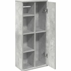vidaXL - Kolomkast met rolhouder - Betongrijs - Bewerkt hout - 39x22x90 cm