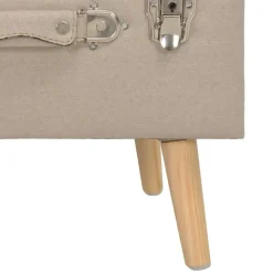 Krukjes-vidaXL - Kruk - Beige - Stof
