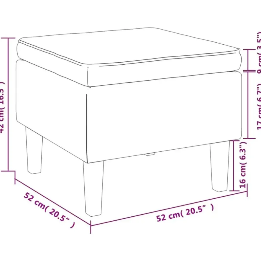 vidaXL - Kruk - Zwart - Stof