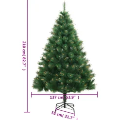 Kerstbomen-vidaXL - Kunstkerstboom - Groen - 210 cm