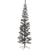 Kerstbomen-vidaXL - Kunstkerstboom met 486 tips en staal standaard 240 cm - Zwart - PVC
