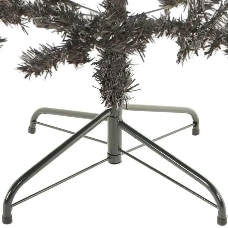 Kerstbomen-vidaXL - Kunstkerstboom met 486 tips en staal standaard 240 cm - Zwart - PVC