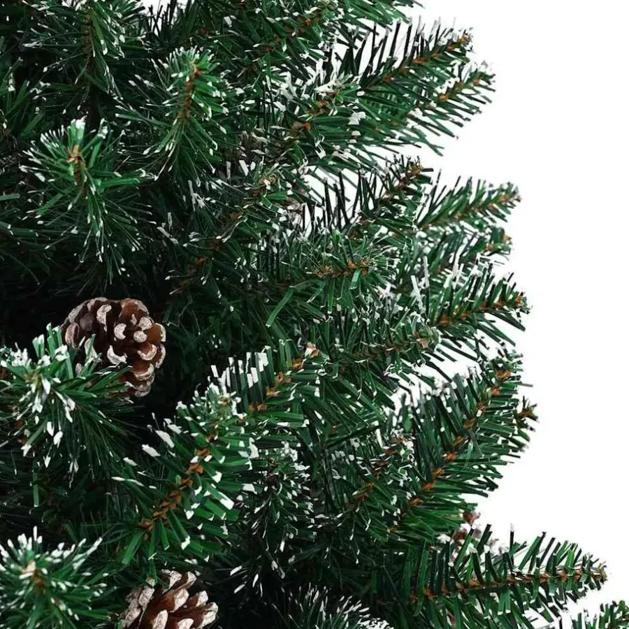 Kerstbomen-vidaXL - Kunstkerstboom met staal standaard 180 cm - Groen - PVC