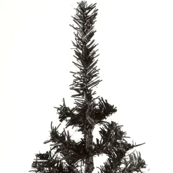 Kerstbomen-vidaXL - Kunstkerstboom met 265 tips en staal standaard 150 cm - Zwart - PVC
