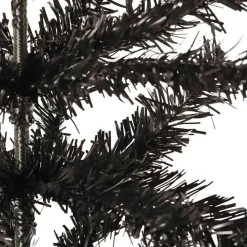Kerstbomen-vidaXL - Kunstkerstboom met 265 tips en staal standaard 150 cm - Zwart - PVC