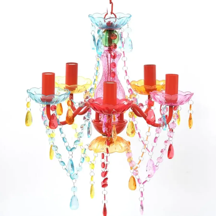 Kroonluchters-vidaXL - Kunstmatige Kristallen Glazen Plafondlamp - Multikleur - Glas