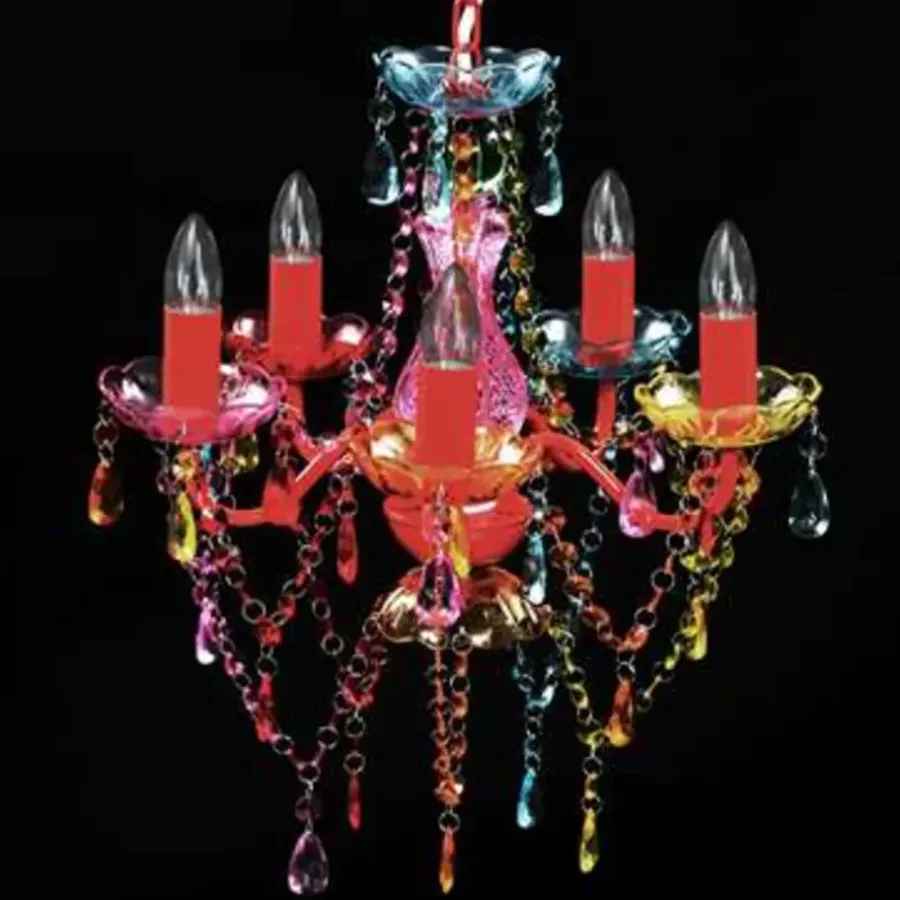 Kroonluchters-vidaXL - Kunstmatige Kristallen Glazen Plafondlamp - Multikleur - Glas
