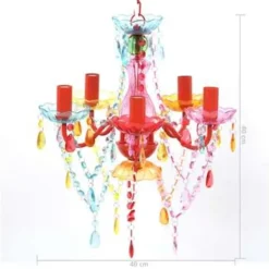 Kroonluchters-vidaXL - Kunstmatige Kristallen Glazen Plafondlamp - Multikleur - Glas