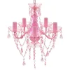 Kroonluchters-vidaXL - Kunstmatige Kristallen Glazen Plafondlamp - Roze - Glas