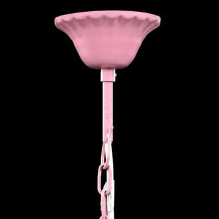 Kroonluchters-vidaXL - Kunstmatige Kristallen Glazen Plafondlamp - Roze - Glas