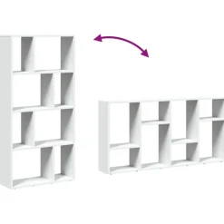 Boekenkasten|Boekenkasten-vidaXL - 4-laags Boekenkast voor woonkamers - Wit - Hout - 60x20x120 cm