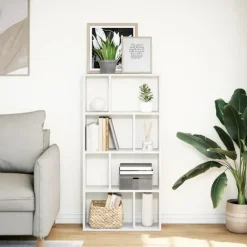 Boekenkasten|Boekenkasten-vidaXL - 4-laags Boekenkast voor woonkamers - Wit - Hout - 60x20x120 cm