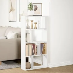 Boekenkasten|Boekenkasten-vidaXL - 4-laags Boekenkast voor woonkamers - Wit - Hout - 60x20x120 cm