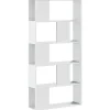 Boekenkasten|Boekenkasten-vidaXL - 5-laags Boekenkast - Wit - Bewerkt hout - 80.5x23.5x162.5 cm