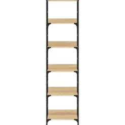 Boekenkasten|Boekenkasten-vidaXL - 5-laags Boekenkast - Sonoma eiken - Bewerkt hout - 50x33x188.5 cm