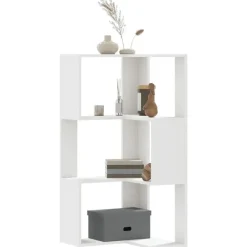 Boekenkasten|Boekenkasten-vidaXL - 3-laags Hoekboekenkast - Wit - Bewerkt hout - 50x50x102 cm