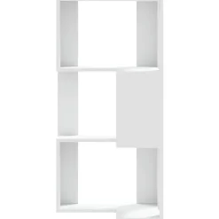 Boekenkasten|Boekenkasten-vidaXL - 3-laags Hoekboekenkast - Wit - Bewerkt hout - 50x50x102 cm
