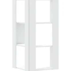 Boekenkasten|Boekenkasten-vidaXL - 3-laags Hoekboekenkast - Wit - Bewerkt hout - 50x50x102 cm