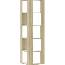 Boekenkasten|Boekenkasten-vidaXL - 5-laags Hoekboekenkast - Sonoma eiken - Bewerkt hout - 50x50x179 cm