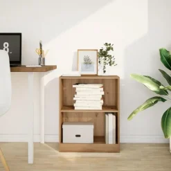 vidaXL - 2-laags kleine Boekenkast - Artisanaal eiken - Hout - 60x24x76 cm