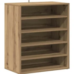 vidaXL - 5-laags Schoenenkast 10 paar - Artisana eiken - 60x35x70 cm
