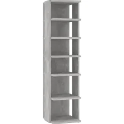 vidaXL - 6-laags Schoenenkast 6 paar - Betongrijs - Hout - 27.5x27x102 cm