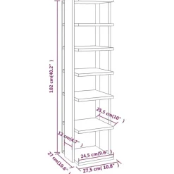vidaXL - 6-laags Schoenenkast 6 paar - Betongrijs - Hout - 27.5x27x102 cm