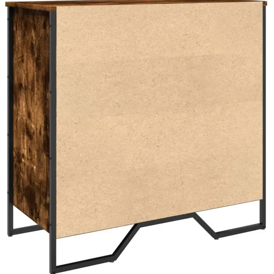 Schoenenkasten-vidaXL - 4-laags Schoenenkast 12 paar - Gerookt eiken - Hout - 80x38x78 cm