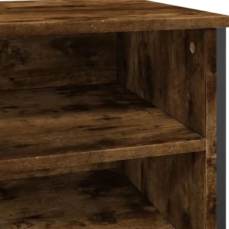 Schoenenkasten-vidaXL - 4-laags Schoenenkast 12 paar - Gerookt eiken - Hout - 80x38x78 cm
