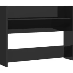 Schoenenkasten-vidaXL - 2-laags Wandshoenenkast 6 paar - Zwart - Bewerkt hout - 80x18x60 cm