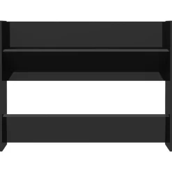 Schoenenkasten-vidaXL - 2-laags Wandshoenenkast 6 paar - Zwart - Bewerkt hout - 80x18x60 cm