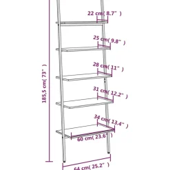 vidaXL - Ladderrek - Bruin - Bewerkt hout