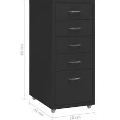 vidaXL - Ladeblok - Zwart - Metaal