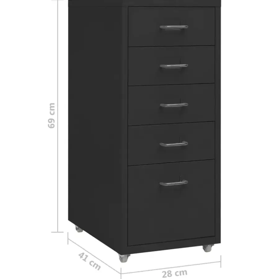 vidaXL - Ladeblok - Zwart - Metaal