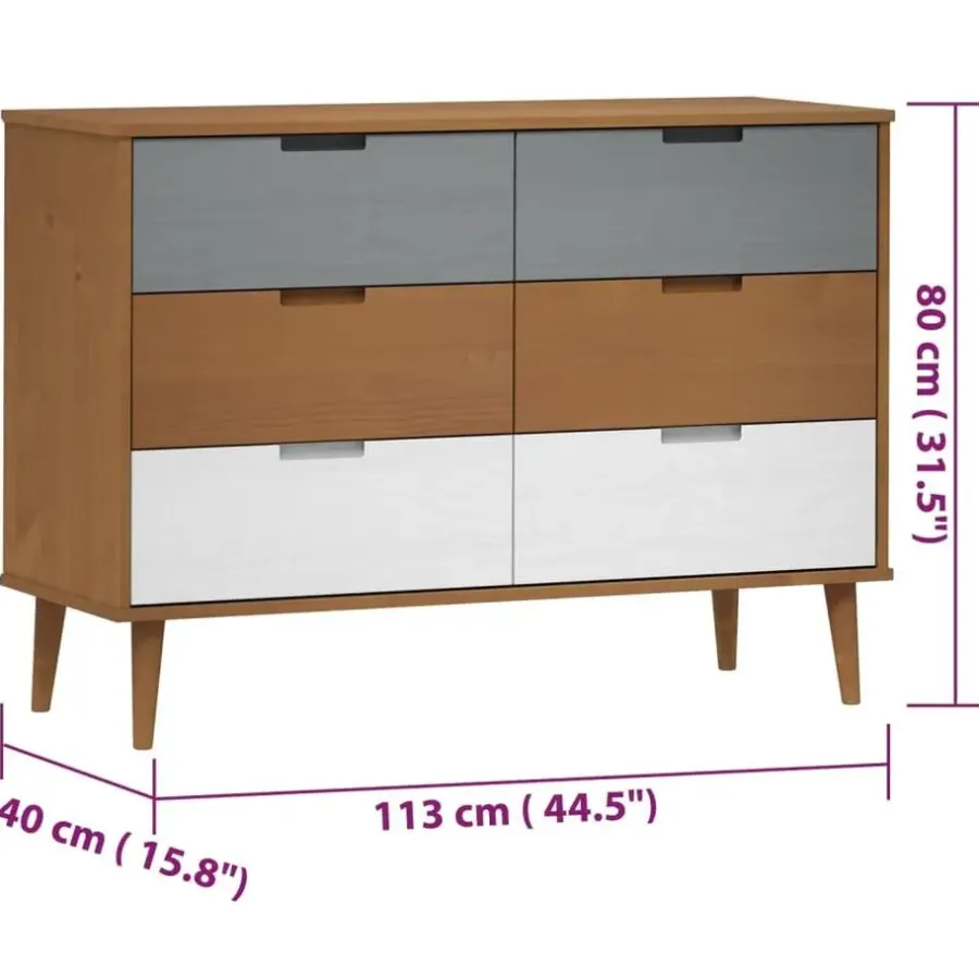 Ladekasten|Ladekasten-vidaXL - Ladekast - Bruin - Grenenhout