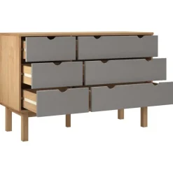 Ladekasten|Ladekasten-vidaXL - Ladekast - Grijs - Grenenhout