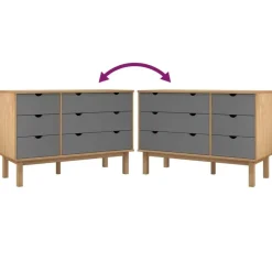Ladekasten|Ladekasten-vidaXL - Ladekast - Grijs - Grenenhout