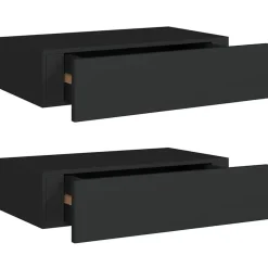 Wandrekken-vidaXL - Ladeschap - Zwart - MDF