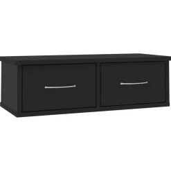 Wandkasten-vidaXL - Ladeschap - Zwart - Bewerkt hout
